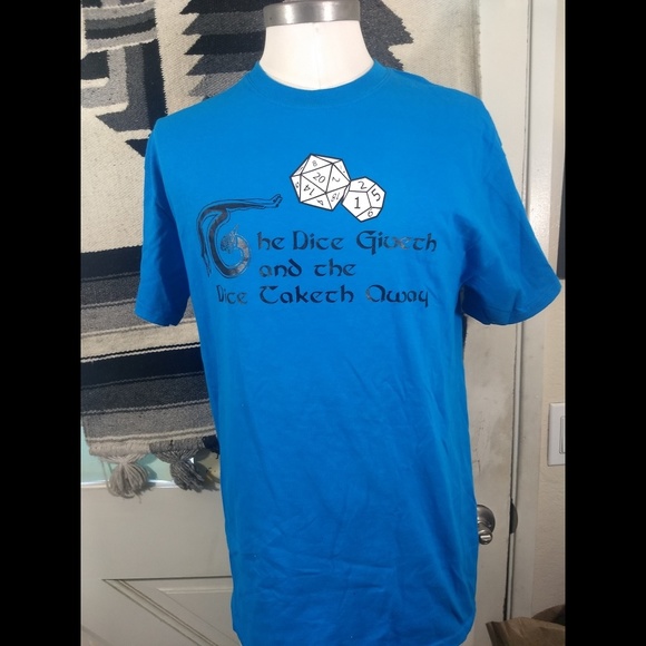 "the dice giveth and the dice taketh away" DnD tee - Picture 4 of 5